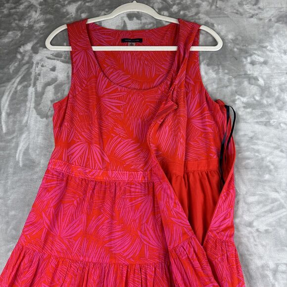 Tommy Hilfiger‎ Tropical Maxi Dress Size 8 Red Magenta Sleeveless Tiered (0721) - Picture 3 of 13